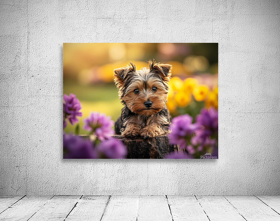 Yorkie Puppy Claims His Royal Throne Wall Preview