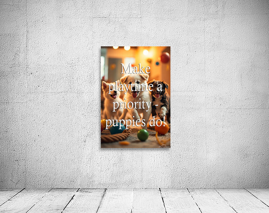 Prioritize Play Like These Happy Puppies Wall Preview