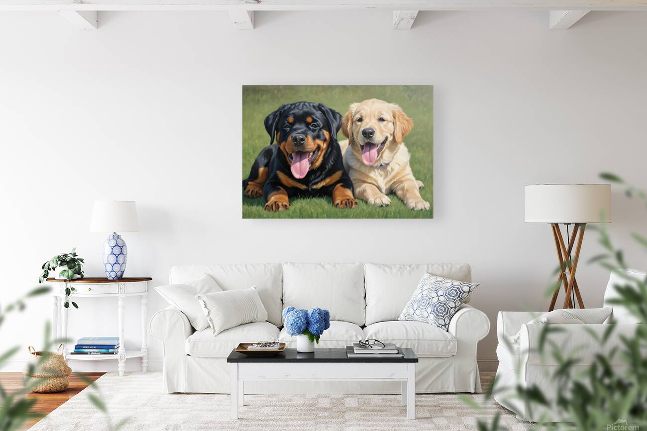 Exhausted Rottweiler Puppy Rests After Fun Playtime Reproduction