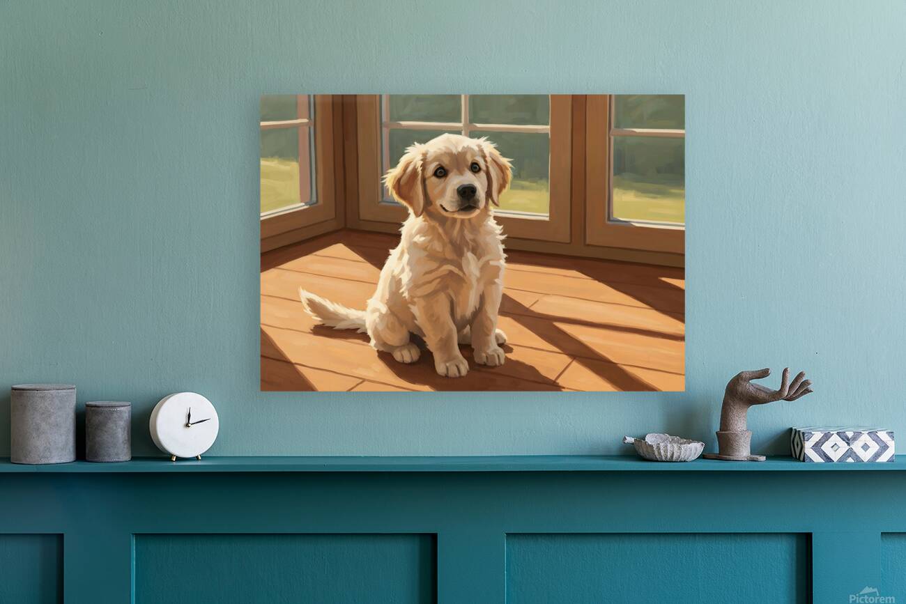 Golden Retriever Puppy Sits Alert And Ready For Adventure Reproduction