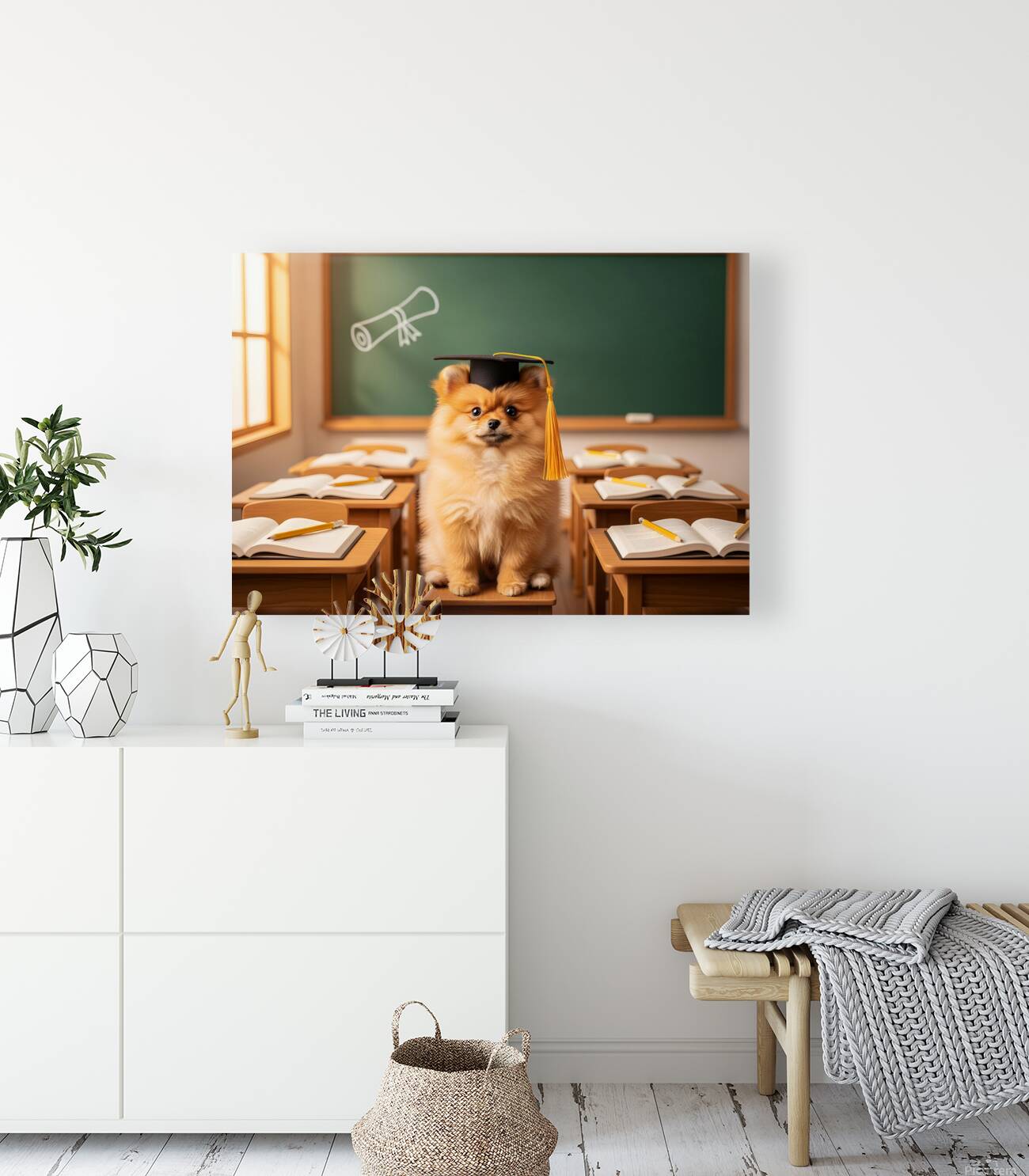 Pomeranian Puppys Big Graduation Day Reproduction