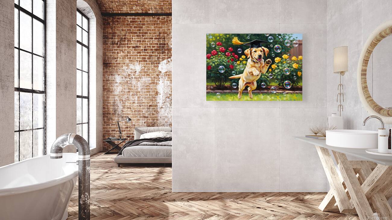 Celebrating Puppy Graduate Jumps For Joy Reproduction