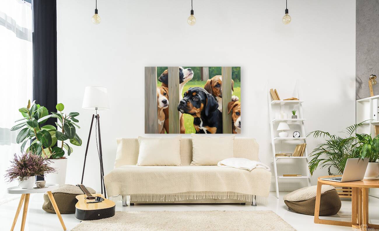 Cane Corso Puppy Discovers World Beyond The Fence Reproduction