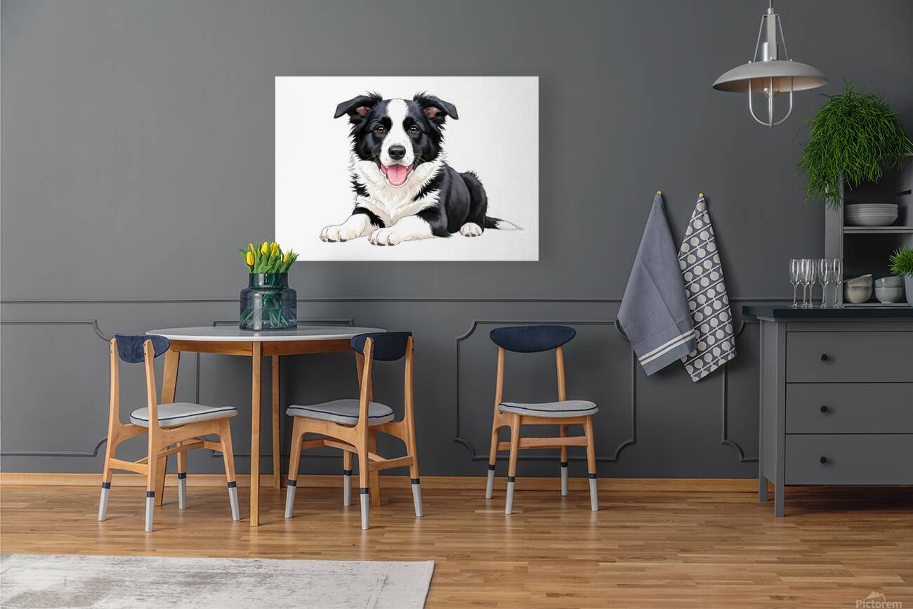 Happy Border Collie Puppy Enjoys Well Deserved Reward Reproduction