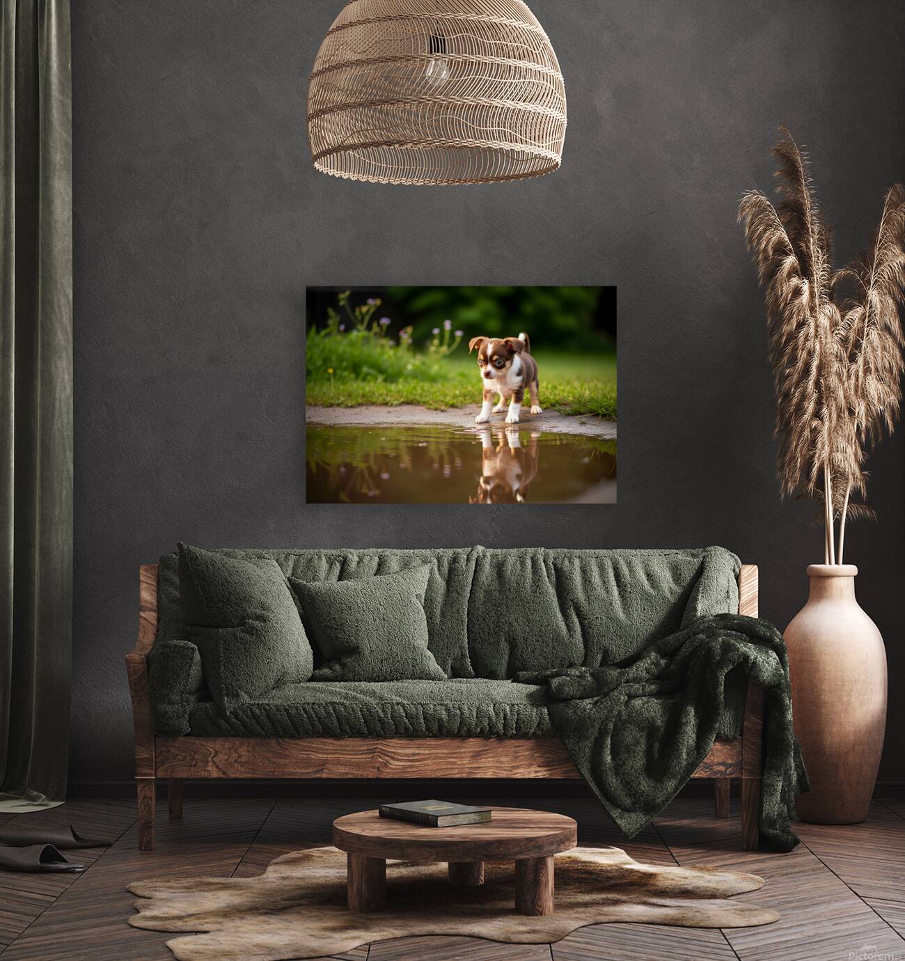 Chihuahua Puppy Discovers Muddy Puddle Reproduction