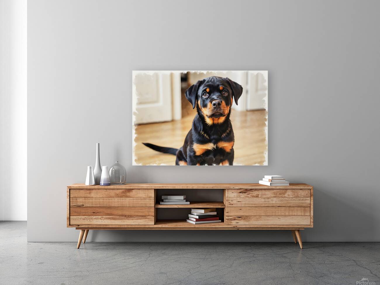 Eager Rottweiler Puppy Hopes For More Scratches Reproduction