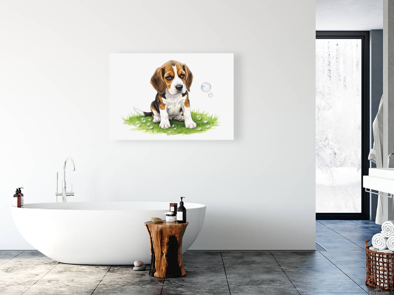 Beagle Puppy Confused After Bubbles Pop Away Reproduction