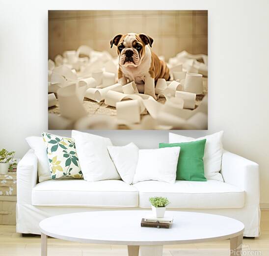 Bulldog Puppys Toilet Paper Trouble Begins Reproduction