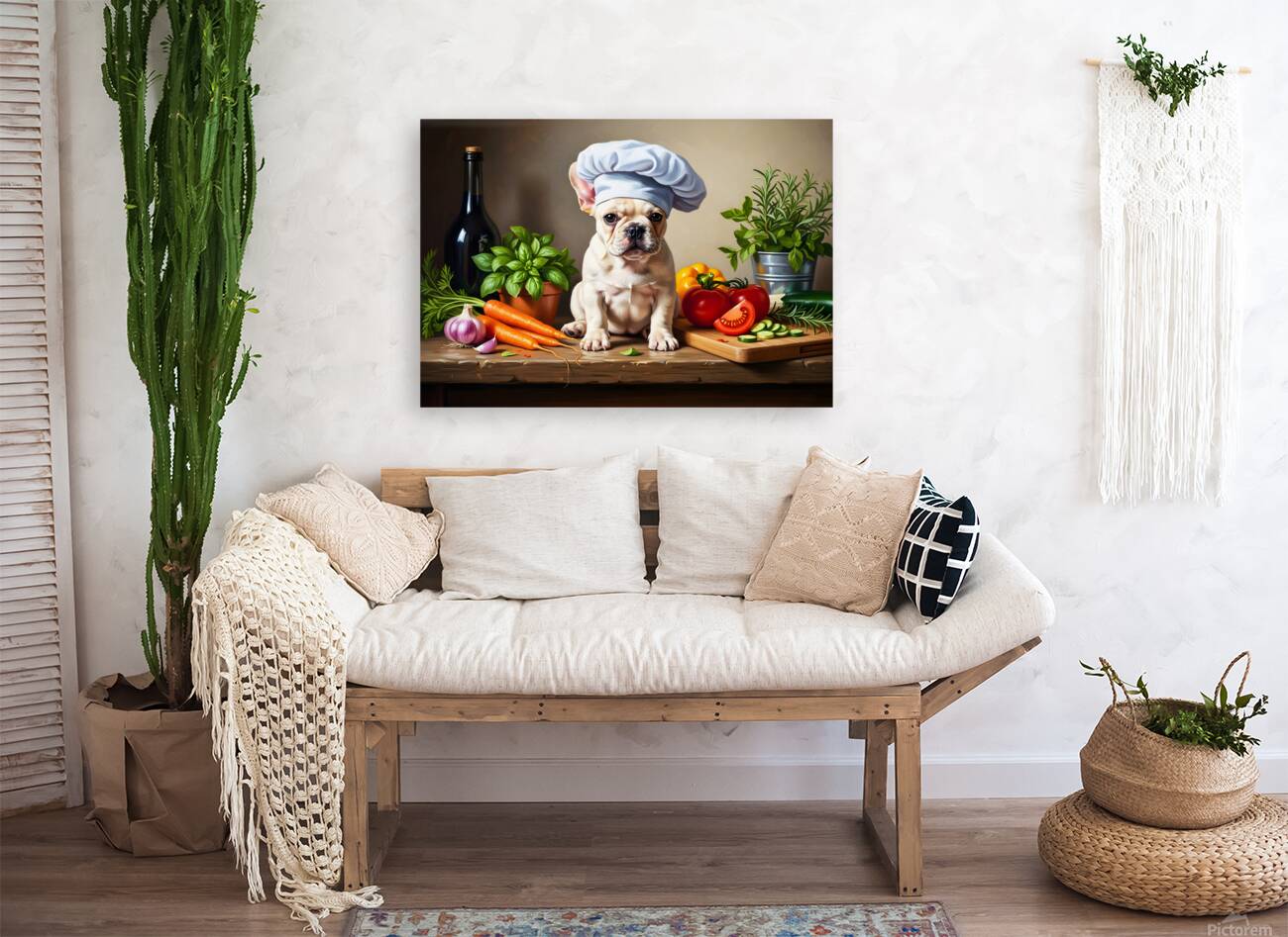 French Bulldog Puppy Chef Ready To Cook Reproduction