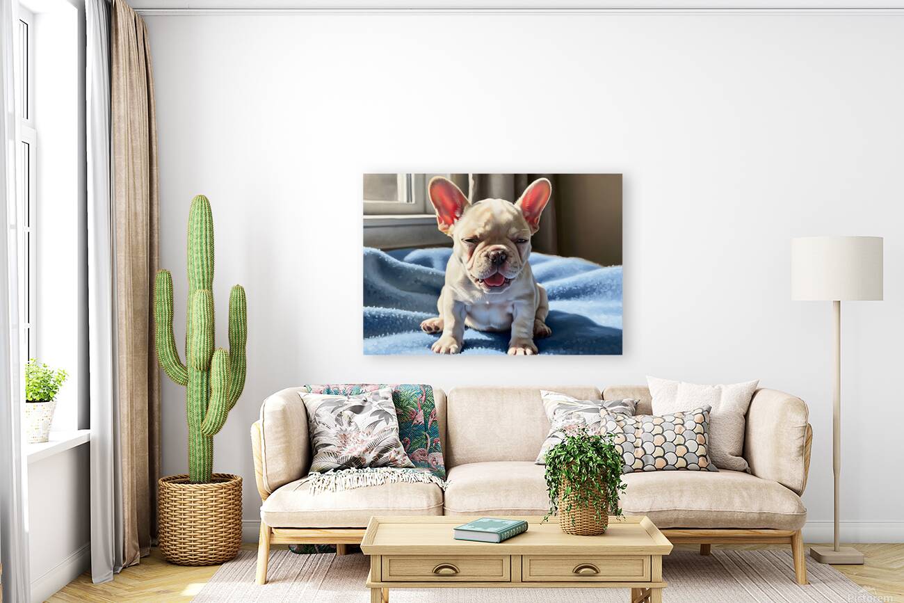 Sleepy French Bulldog Puppy Begins To Yawn Reproduction