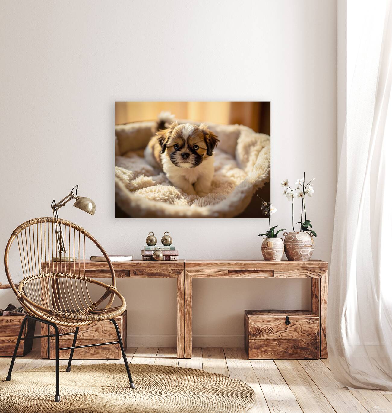 Peaceful Shih Tzu Puppy Sleeping Soundly Reproduction