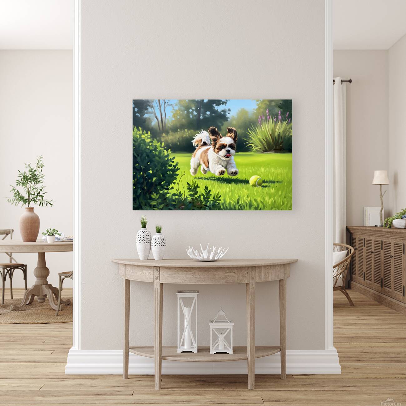 Shih Tzu Puppy Spots The Perfect Tennis Ball Reproduction