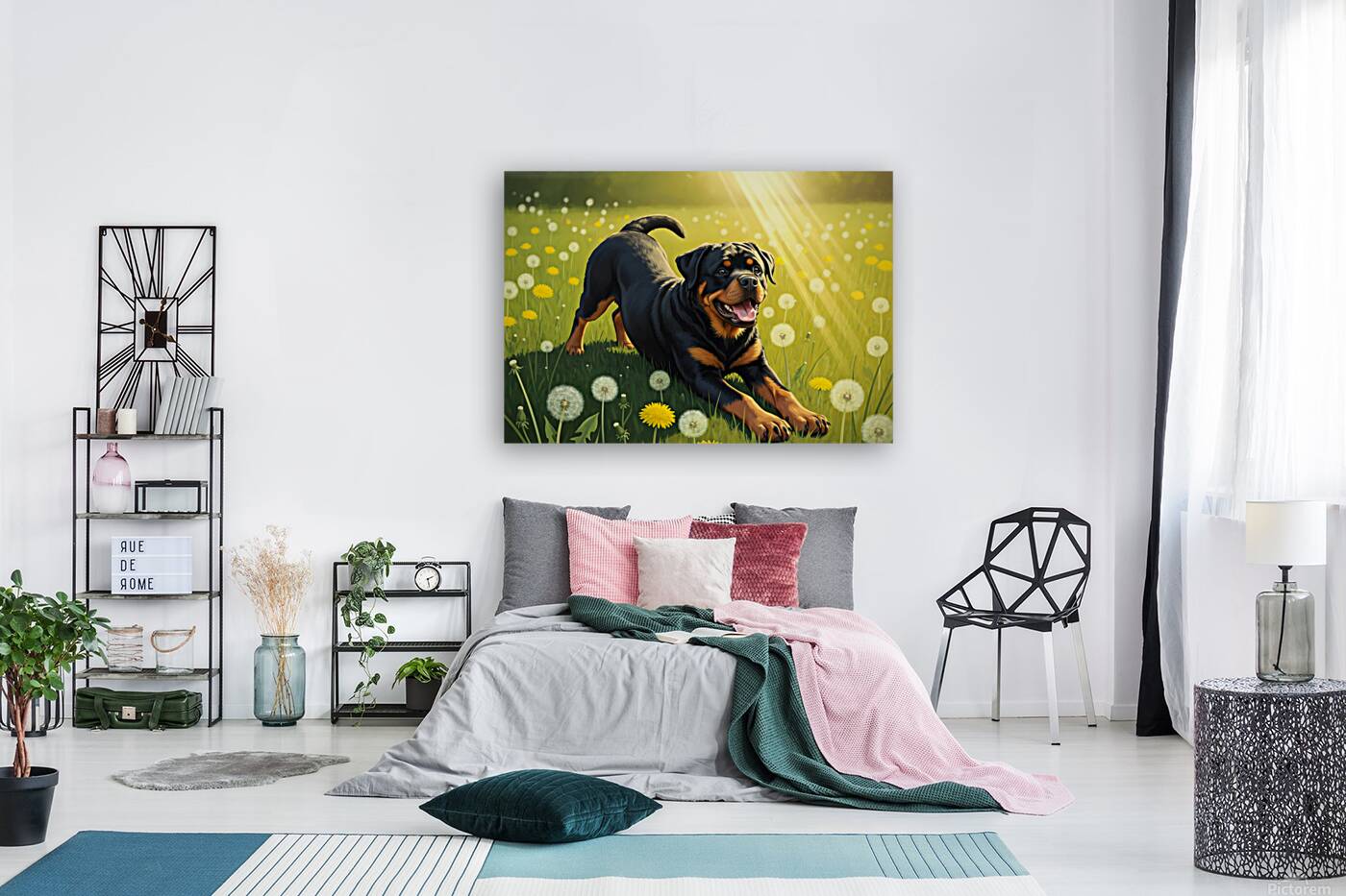 Rottweiler Puppy Finds Perfect Sunny Spot Reproduction