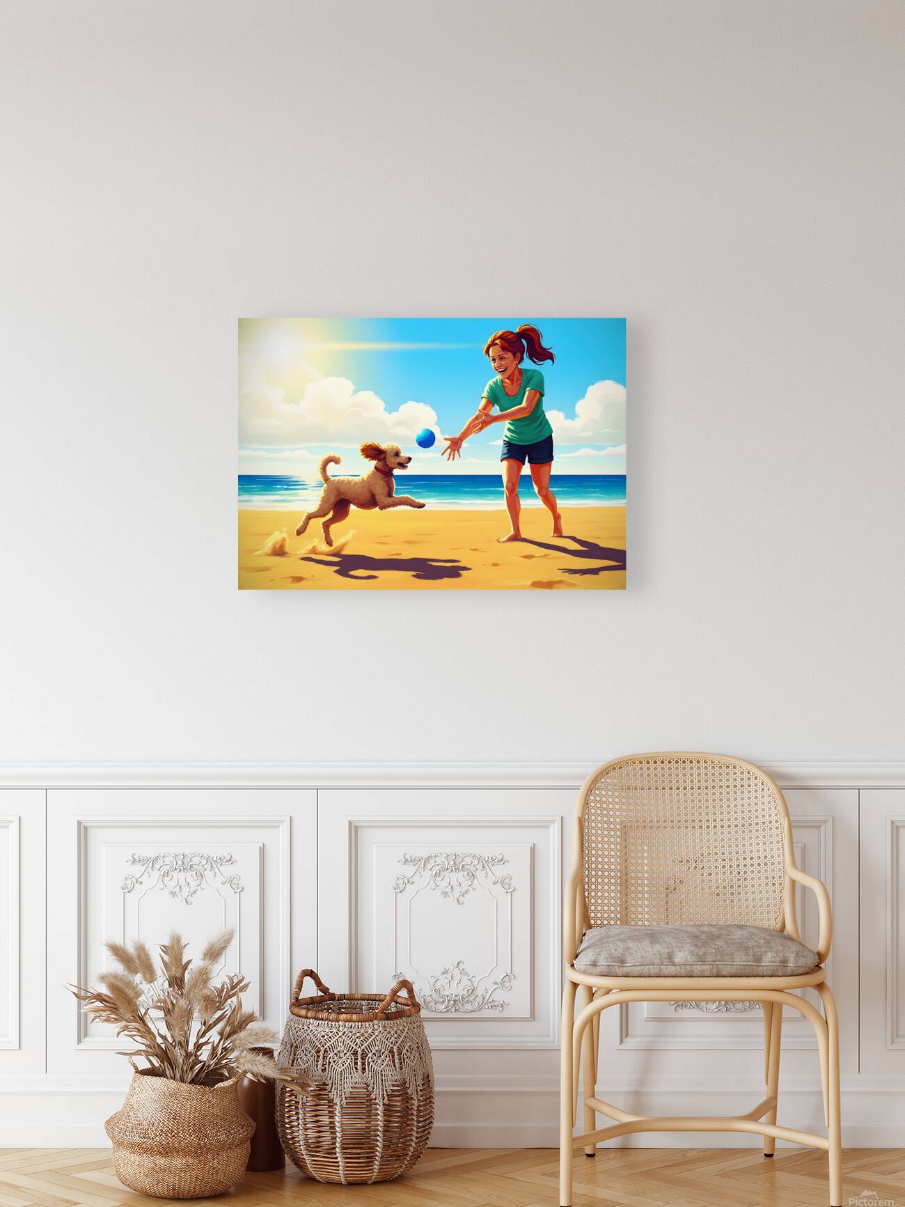 Poodle Puppy Discovers The Sandbox Adventure Reproduction