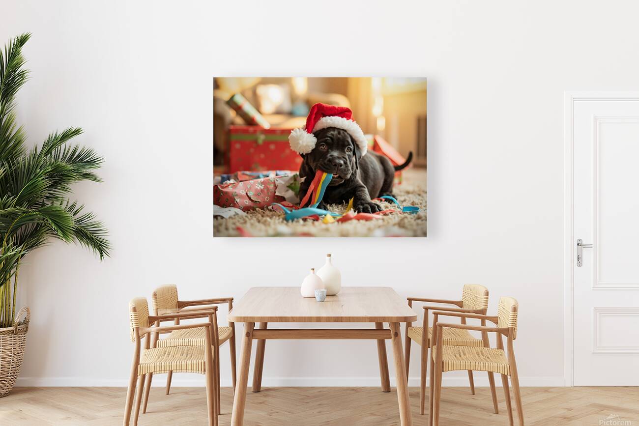 Cane Corso Puppys First Christmas Morning Discovery Reproduction