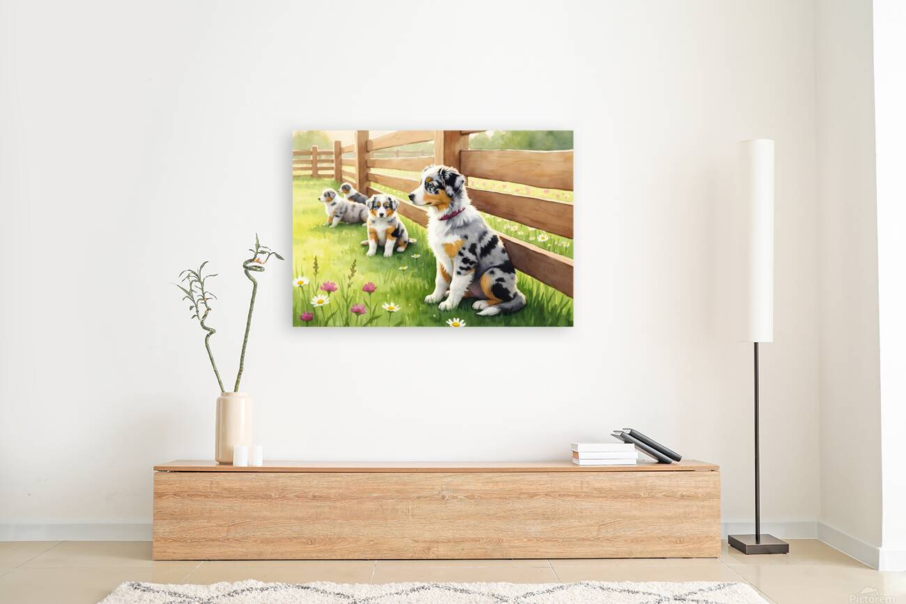 Content Australian Shepherd Puppy Enjoys Peaceful Moment Reproduction