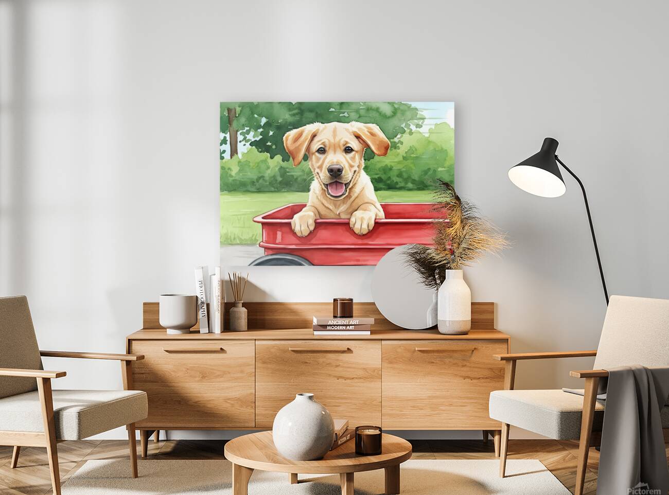 Puppys First Wagon Ride Adventure Reproduction