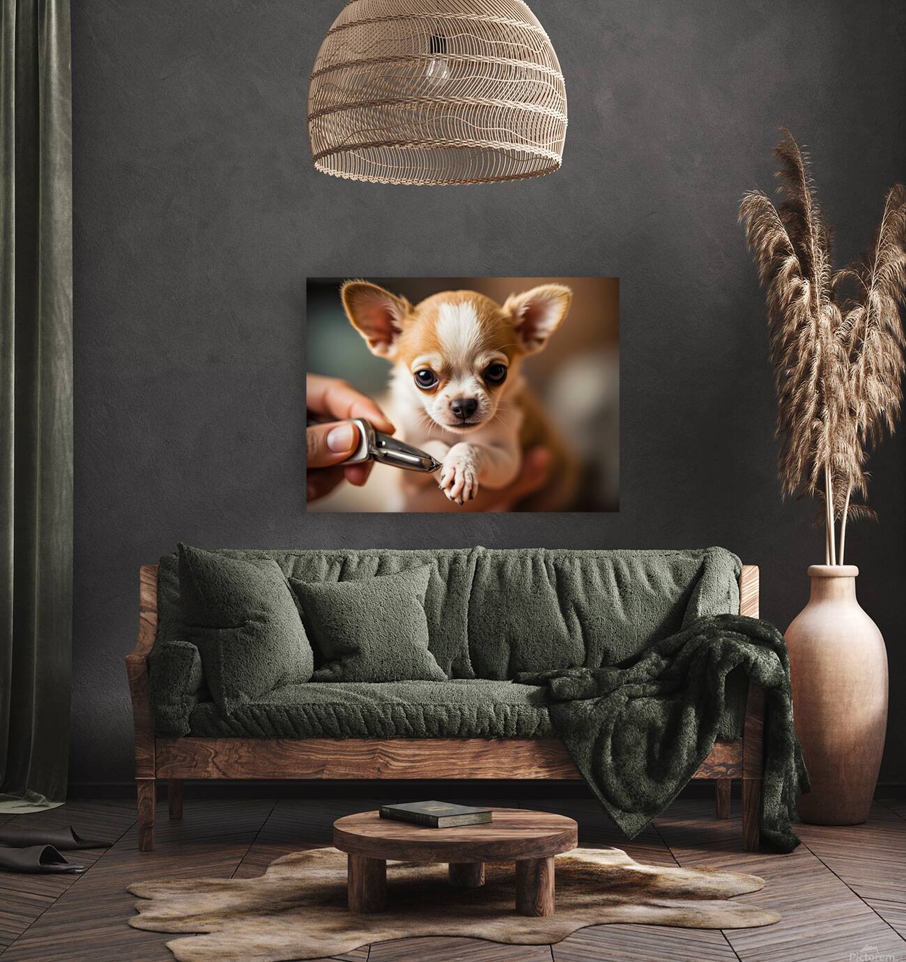 Happy Chihuahua Puppy After Successful Nail Trimming Reproduction