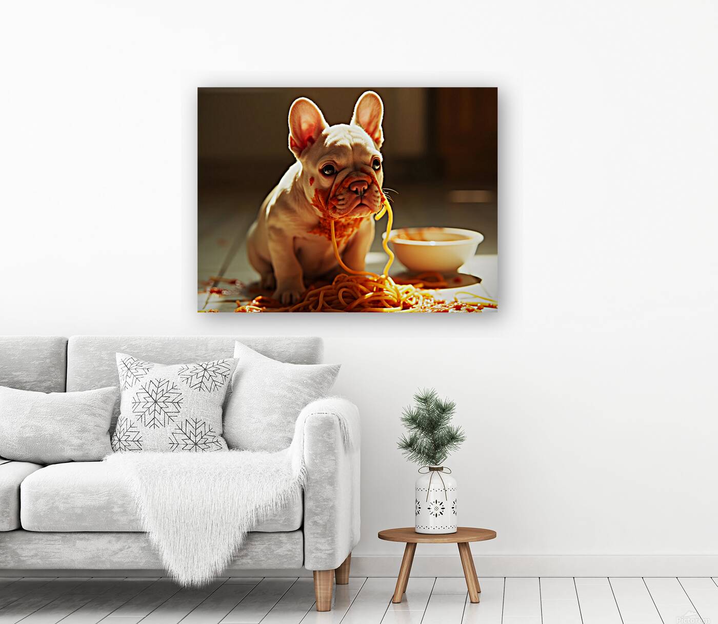 Satisfied Puppy Rests After Big Meal Reproduction