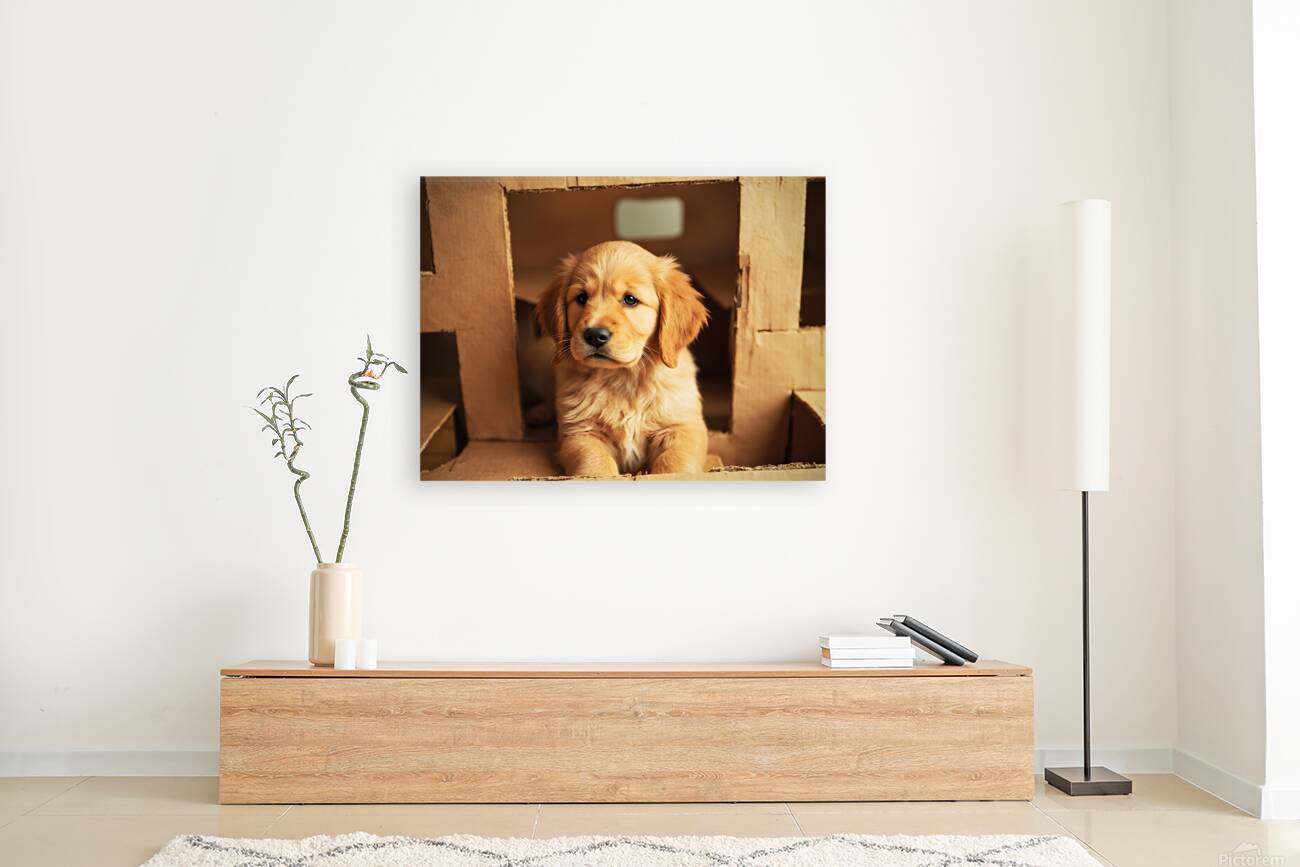 Golden Retriever Puppy Discovers Perfect Hiding Spot Reproduction