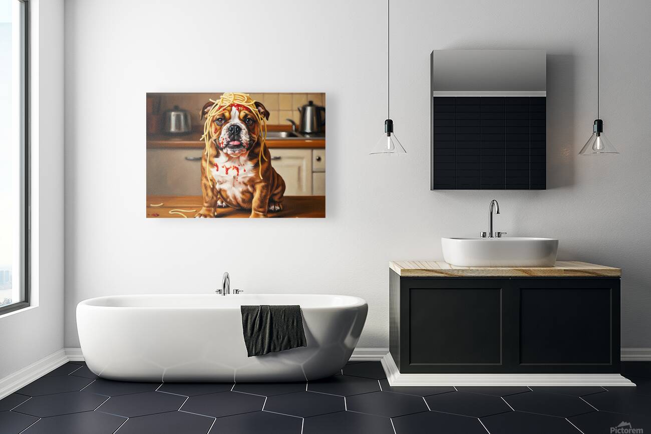 Happy Puppy After Finishing Spaghetti Adventure Reproduction