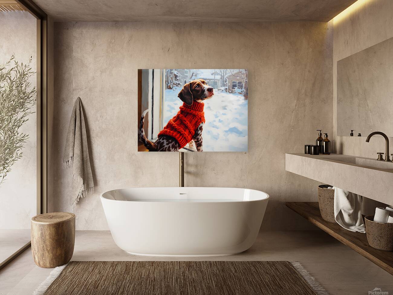 German Shorthaired Pointer Puppy Gets Winter Sweater Reproduction