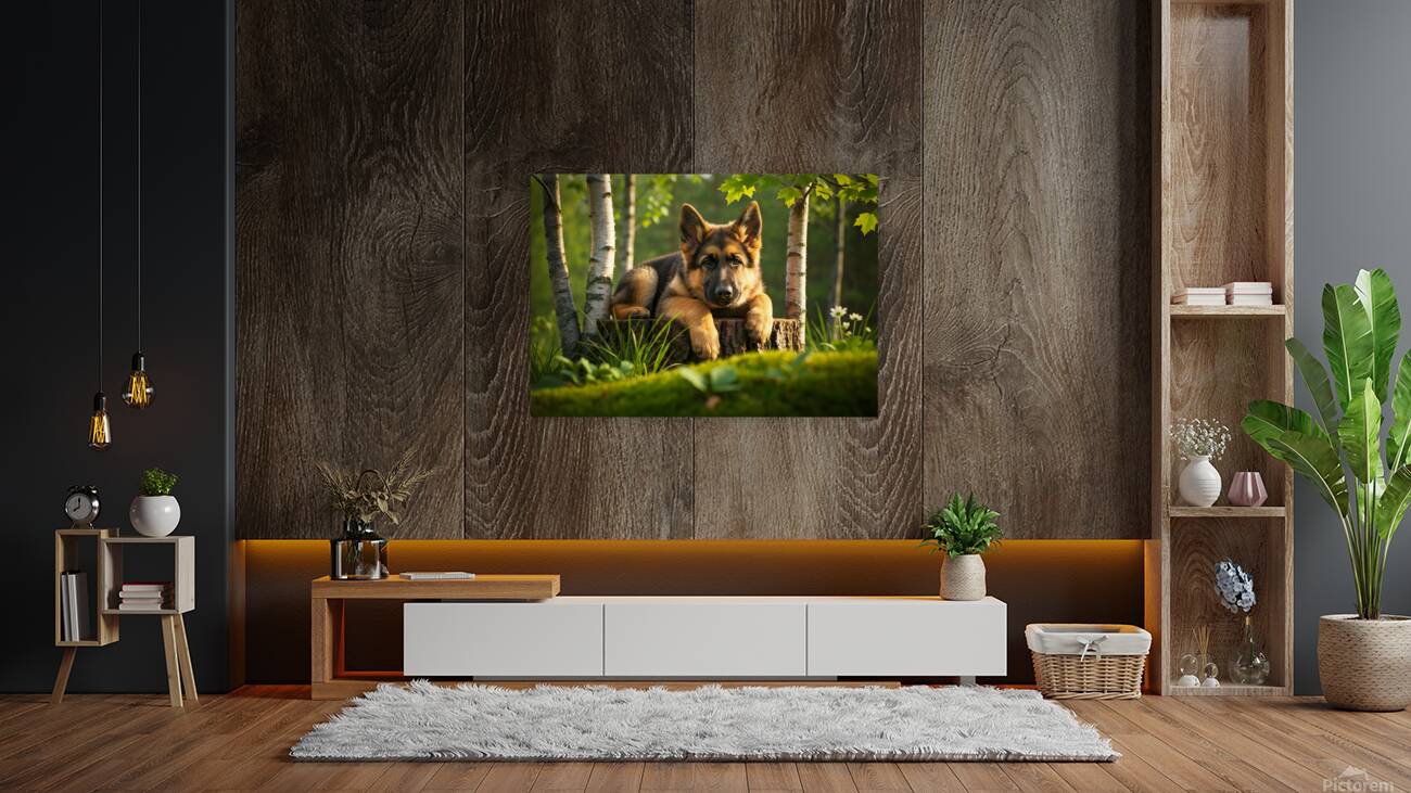 Curious Puppy King Spots Something Interesting Reproduction