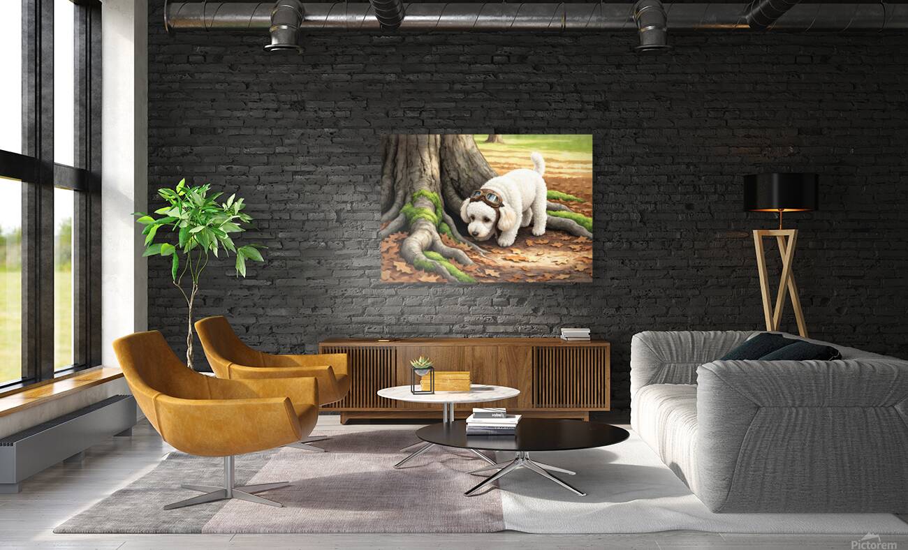 Poodle Puppy Ready For Garden Adventure Reproduction