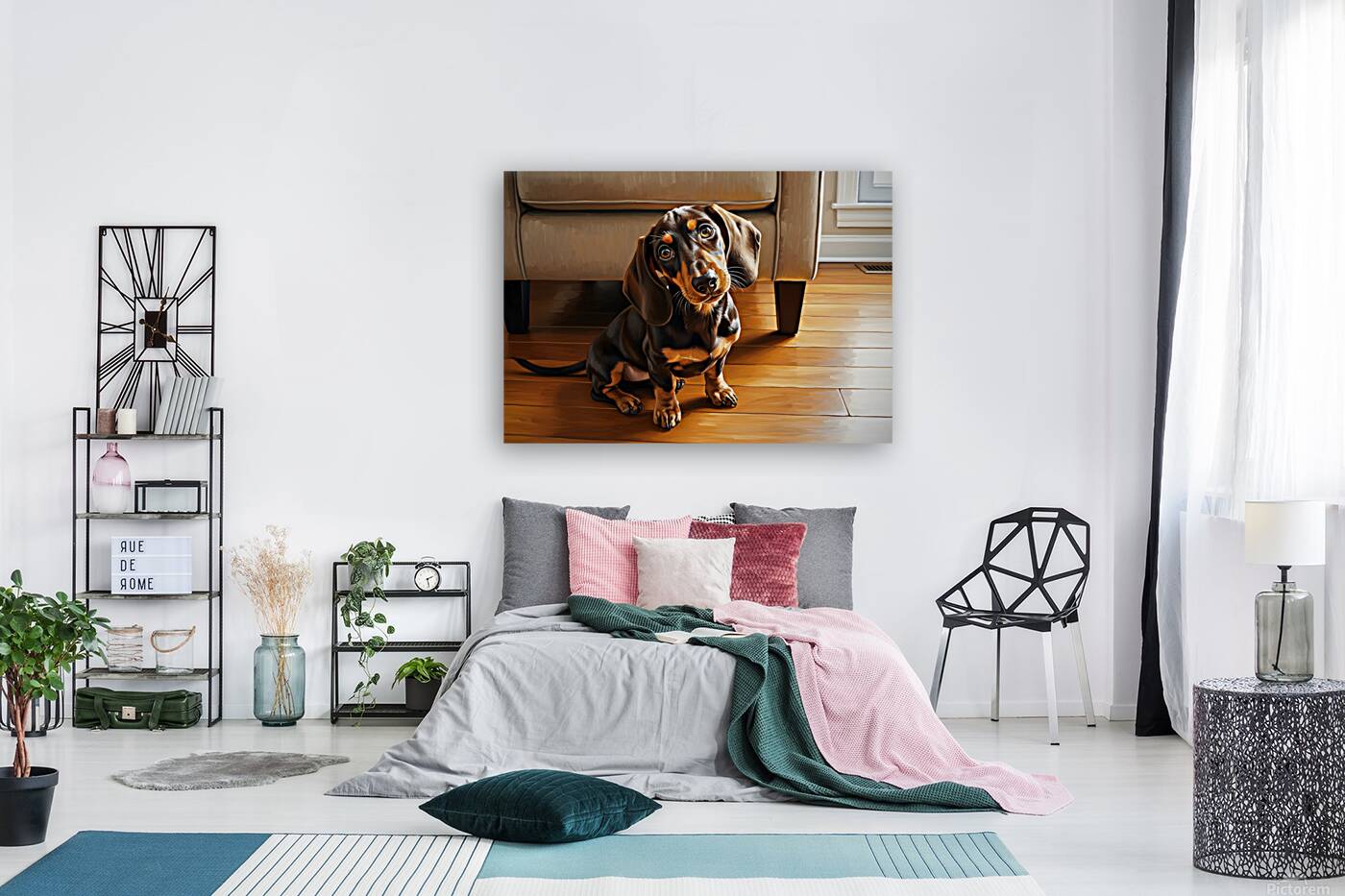 Dachshund Puppy Caught On The Forbidden Sofa Reproduction