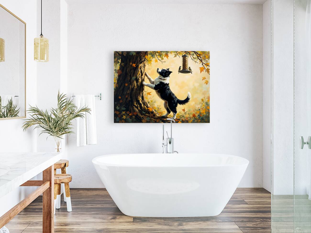 Border Collie Puppy Dreams Of Bird Feeder Adventure   Reproduction