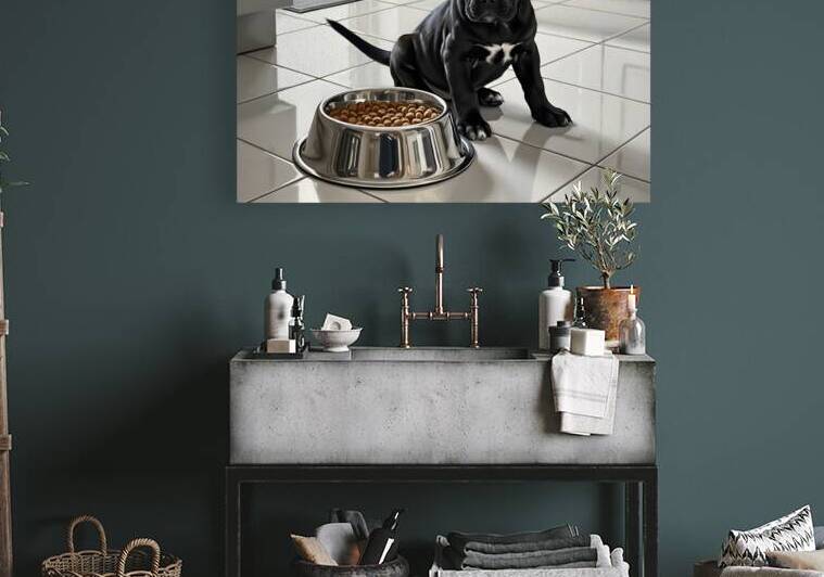 Cane Corso Puppy Discovers Dinner Time by Puppy Prints