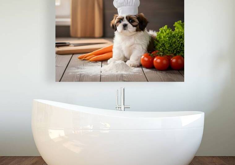 Shih Tzu Puppy Chef Ready To Cook by Puppy Prints