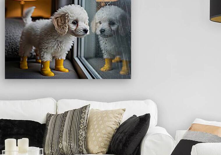 Poodle Puppy Discovers Rainy Day Adventure by Puppy Prints