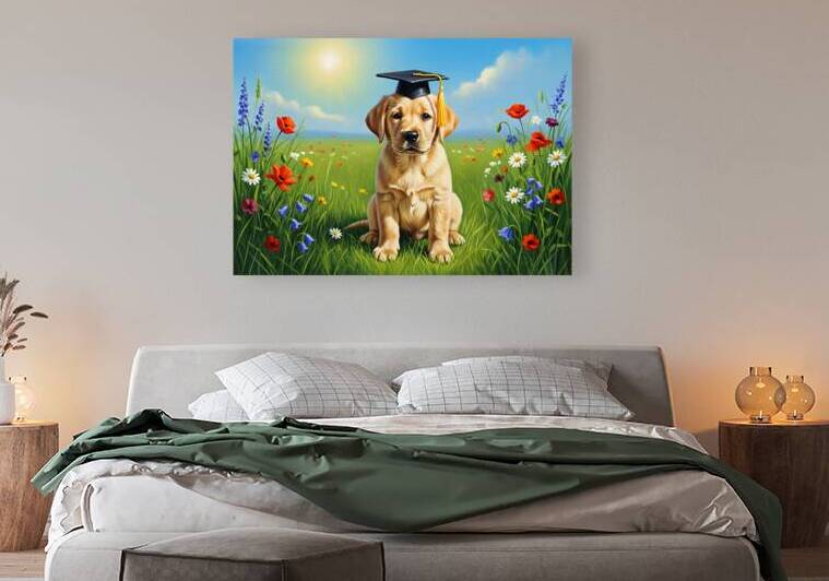 Labrador Puppys Big Graduation Day by Puppy Prints