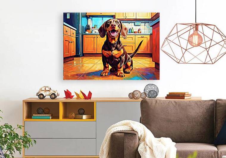 Happy Dachshund Puppy After Getting Delicious Treat by Puppy Prints