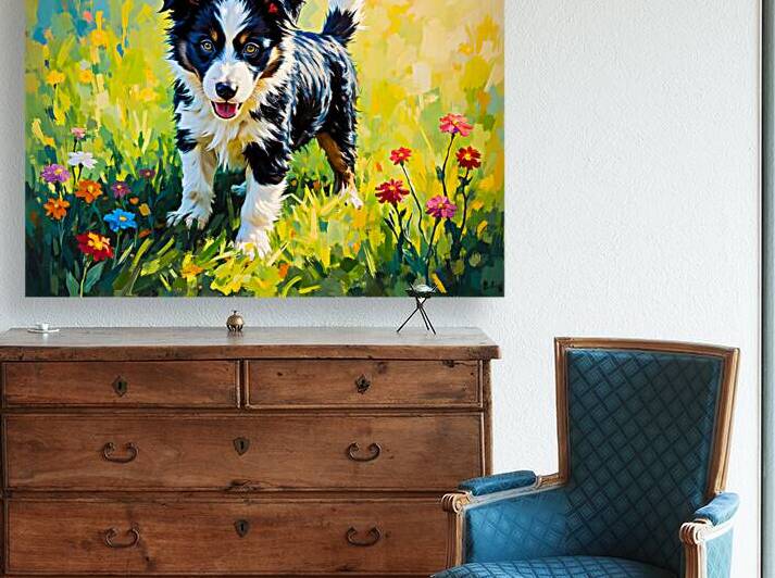Border Collie Puppy Ready For Adventure by Puppy Prints