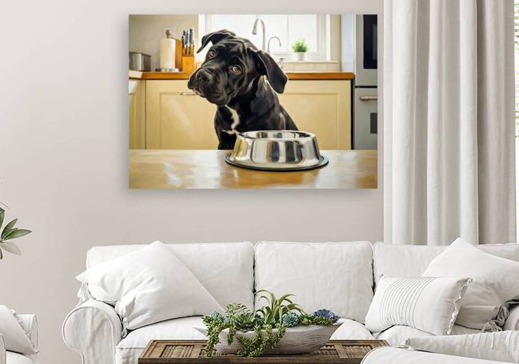 Alert Cane Corso Puppy Listens For Dinner by Puppy Prints