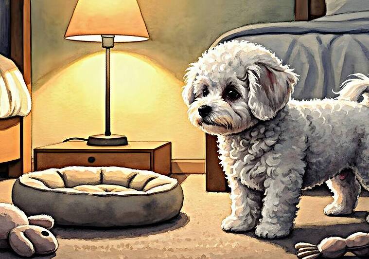 Bichon Frise Puppy Discovers Bedtime by Puppy Prints