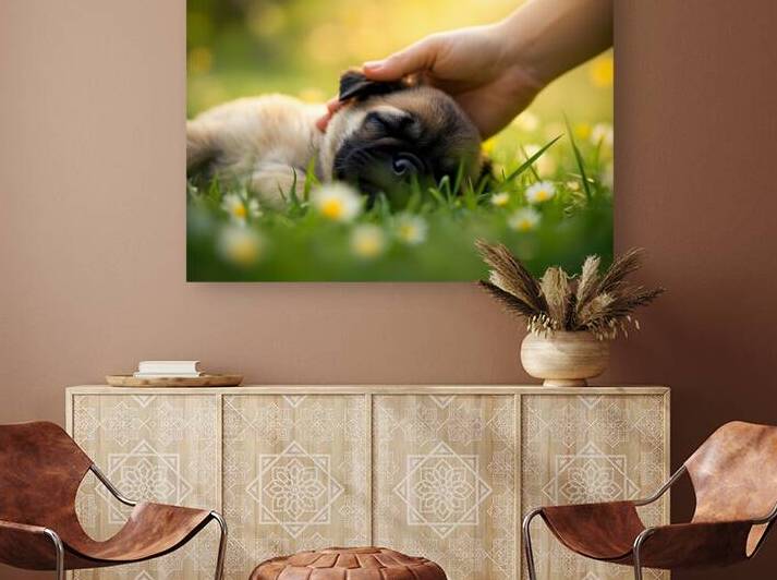 Sleepy Pug Puppy Rests After Perfect Ear Scratches by Puppy Prints