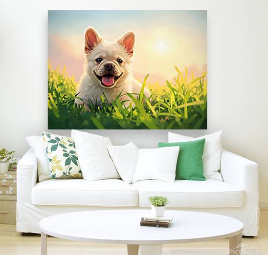 Tired French Bulldog Puppy Resting After Playing by Puppy Prints