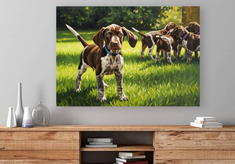 German Shorthaired Pointer Puppy Ready For Playtime by Puppy Prints