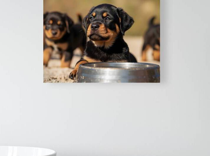 Rottweiler Puppy Feels Refreshed And Happy by Puppy Prints