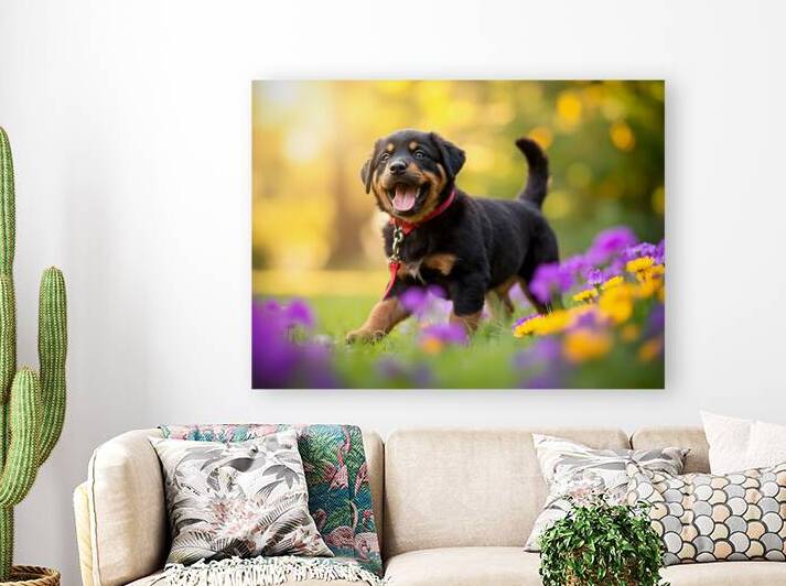 Free Rottweiler Puppy Wags Tail With Joy by Puppy Prints