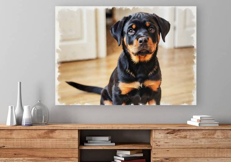 Eager Rottweiler Puppy Hopes For More Scratches by Puppy Prints