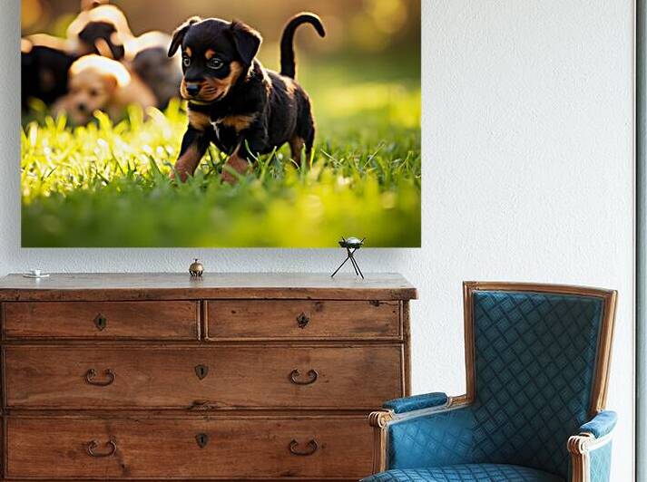 Rottweiler Puppy Ready To Play by Puppy Prints