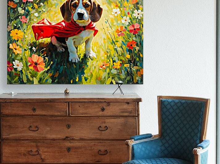 Beagle Puppy Discovers His Magic Cape by Puppy Prints