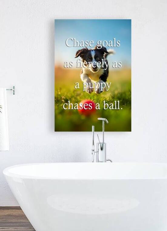 Chase Goals Like This Determined Puppy by Puppy Prints