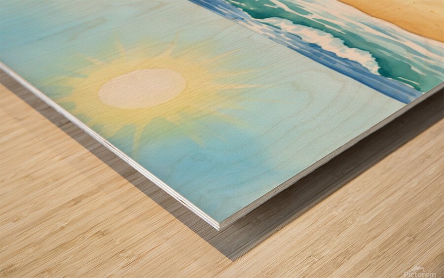 Pomeranian Puppys Beach Adventure Begins Wood print