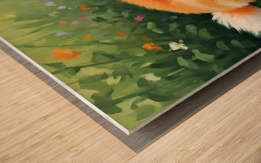 Satisfied Pomeranian Puppy After Playtime Wood print