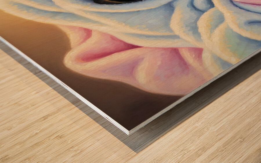 Sleepy Cane Corso Puppy In Blanket Nest Wood print